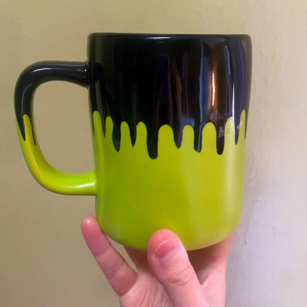 Rae Dunn “Toxic” Green and Black Halloween Theme Mug